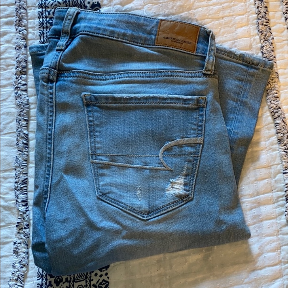 American Eagle Ripped Super Stretch Jeans.